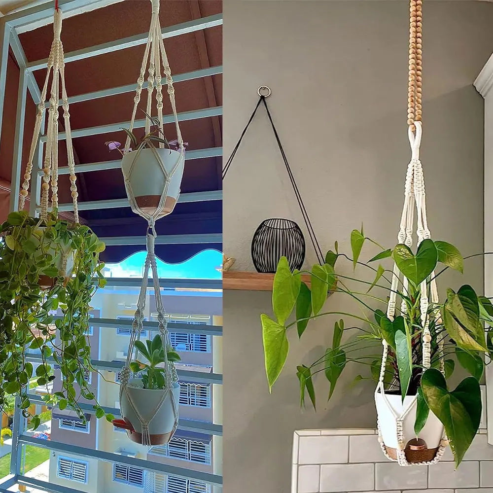 Boho Macramé Hanging Plant Holder
