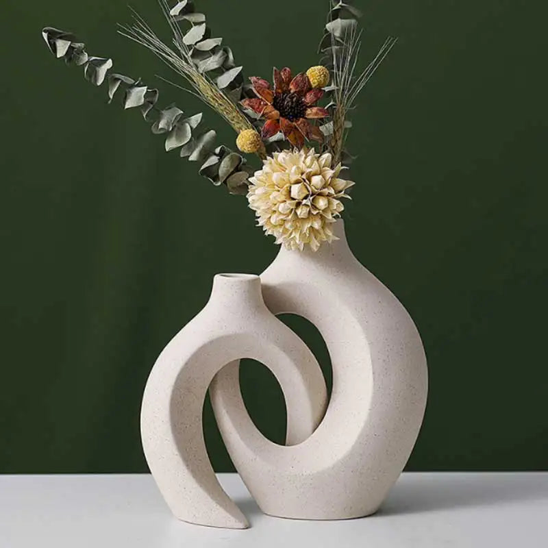 Nordic White Ceramic Vase Set