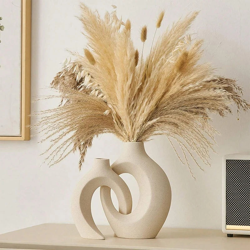 Nordic White Ceramic Vase Set
