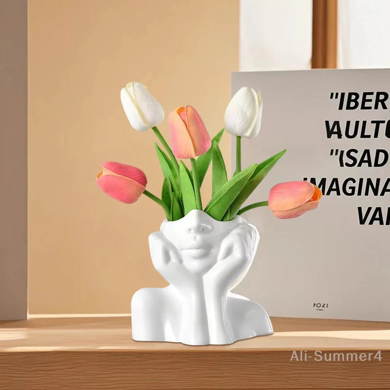 Nordic Art Girl Flower Vase