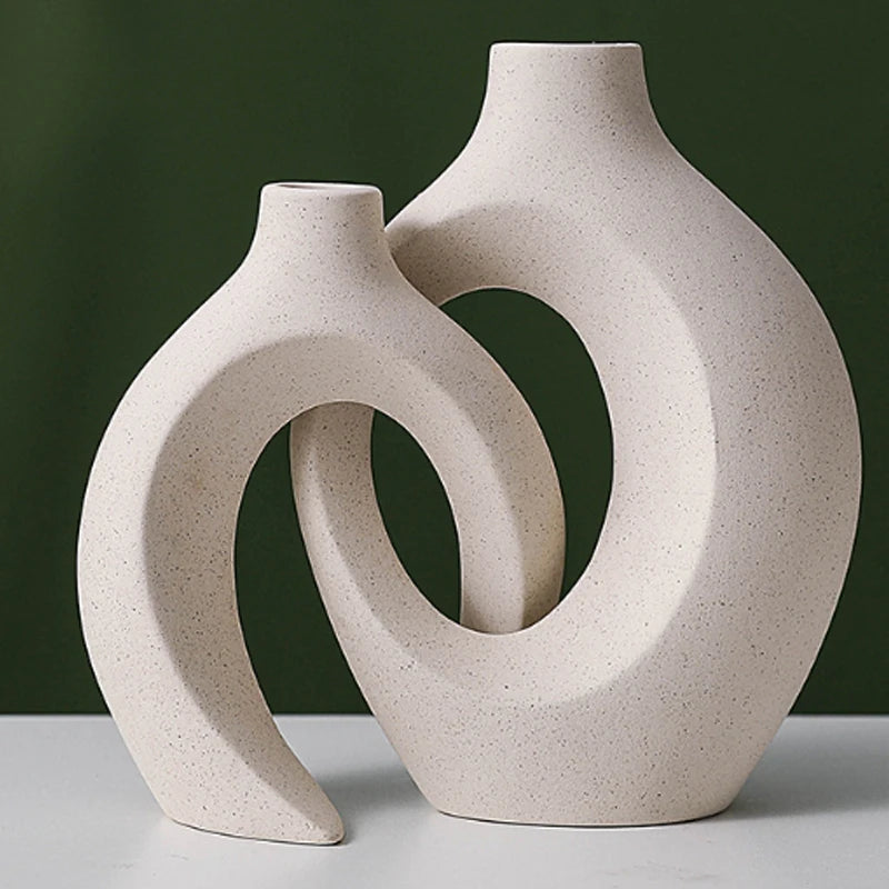 Nordic White Ceramic Vase Set